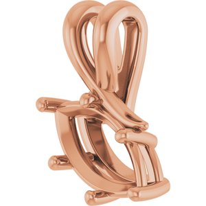 14K Rose Gold 10.5x5.5 mm Marquise Pendant Mounting – image 4