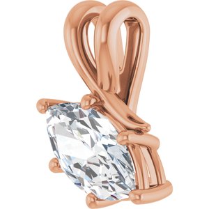 14K Rose Gold 10.5x5.5 mm Marquise Pendant Mounting – image 3