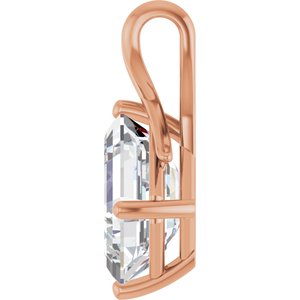 14K Rose Gold 12x10 mm Emerald Pendant Mounting – image 5