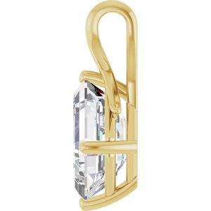 14K Yellow Gold 12x10 mm Emerald Pendant Mounting – image 5
