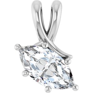 10K White Gold 10.5x5.5 mm Marquise Pendant Mounting