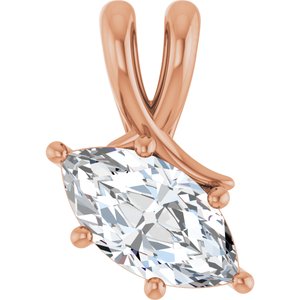18K Rose Gold 10.5x5.5 mm Marquise Pendant Mounting