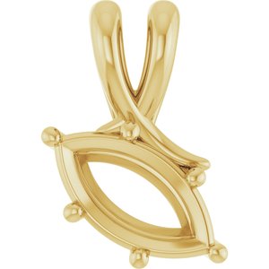 10K Yellow Gold 10.5x5.5 mm Marquise Pendant Mounting – image 2