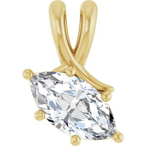 14K Yellow Gold 10.5x5.5 mm Marquise Pendant Mounting