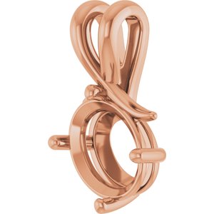 18K Rose Gold 10x8 mm Oval Pendant Mounting – image 4