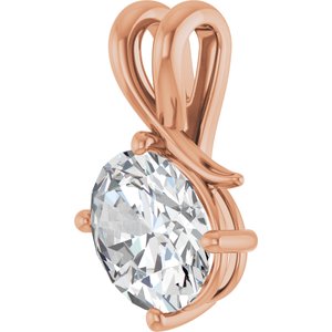 18K Rose Gold 10x8 mm Oval Pendant Mounting – image 3