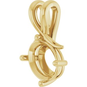 10K Yellow Gold 10x8 mm Oval Pendant Mounting – image 4