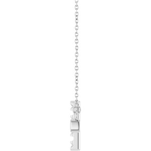 Sterling Silver 2.8 mm Round Accented Sideways Cross 18" Necklace – image 6