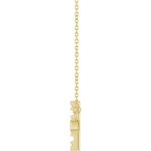 14K Yellow Gold 2.8 mm Round Accented Sideways Cross 18" Necklace – image 6
