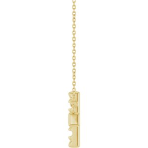14K Yellow Gold 3.2 mm Round Accented Sideways Cross 18" Necklace – image 6