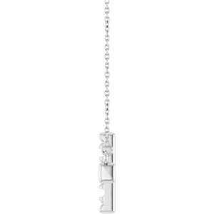14K White Gold 3.2 mm Round Accented Sideways Cross 18" Necklace – image 6