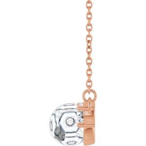 14K Rose Gold Accented 18" Necklace Mounting for 6 mm Pearl – image 5