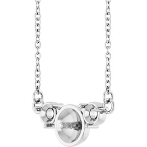 14K White Gold Accented 18" Necklace Mounting for 6 mm Pearl – image 4