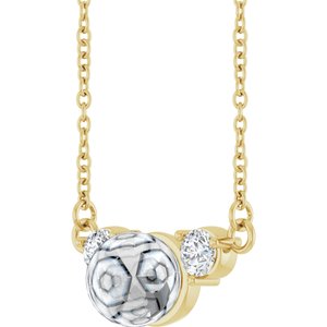 14K Yellow Gold 1/5 CTW Lab-Grown Diamond Semi-Set 18" Necklace for 6 mm Pearl – image 3