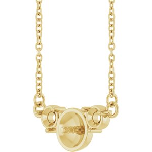 10K Yellow Gold Accented 18" Necklace Mounting for 6 mm Pearl – image 4