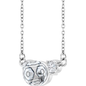 10K White Gold Accented 18" Necklace Mounting for 6 mm Pearl – image 3