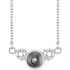 14K White Gold Accented 18" Necklace Mounting for 6 mm Pearl – image 2