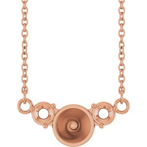 14K Rose Gold Accented 18" Necklace Mounting for 6 mm Pearl – image 2