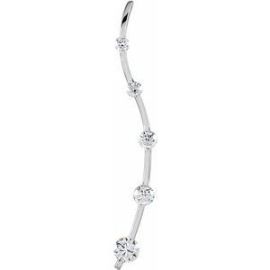 18K White Gold 1/2 CTW Natural Diamond Journey Graduated Pendant