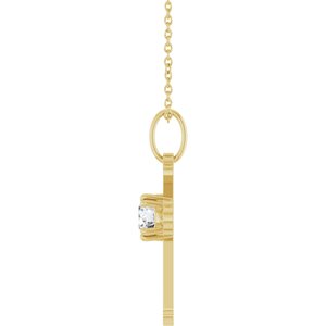 14K Yellow Gold 1/2 CT Lab-Grown Diamond Cross 18" Necklace – image 3