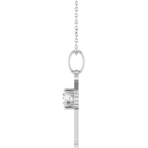 14K White Gold 1/2 CT Lab-Grown Diamond Cross 18" Necklace – image 3