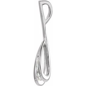 18K White Gold 1/3 Natural Diamond Journey Pendant