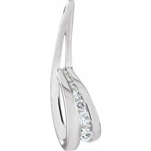 18K White Gold 1/3 Natural Diamond Journey Pendant