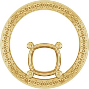 18K Yellow Gold 7x7 mm Cushion Pendant Mounting – image 2
