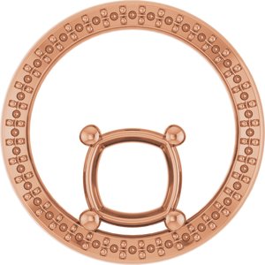 14K Rose Gold 7x7 mm Cushion Pendant Mounting – image 2