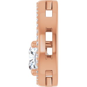 18K Rose Gold 7x7 mm Cushion Pendant Mounting – image 5