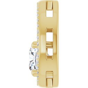 18K Yellow Gold 7x7 mm Cushion Pendant Mounting – image 5