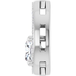 Platinum 7x7 mm Cushion Pendant Mounting – image 5