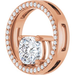 10K Rose Gold 7x7 mm Cushion Pendant Mounting – image 3