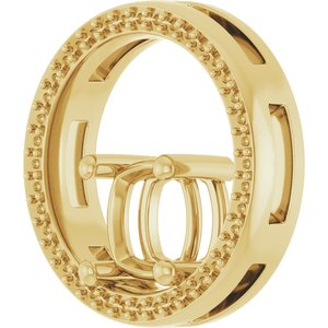 14K Yellow Gold 7x7 mm Cushion Pendant Mounting – image 4
