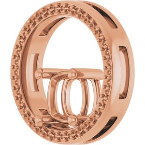 14K Rose Gold 7x7 mm Cushion Pendant Mounting – image 4