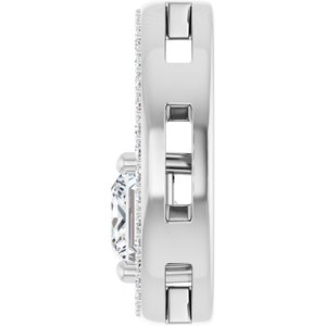 14K White Gold 5.5x5.5 mm Square Pendant Mounting – image 5