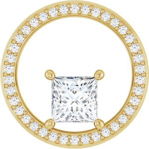 18K Yellow Gold 5.5x5.5 mm Square Pendant Mounting
