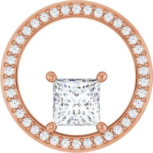 18K Rose Gold 5.5x5.5 mm Square Pendant Mounting