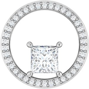 14K White Gold 5.5x5.5 mm Square Pendant Mounting