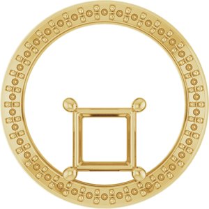 10K Yellow Gold 5.5x5.5 mm Square Pendant Mounting – image 2