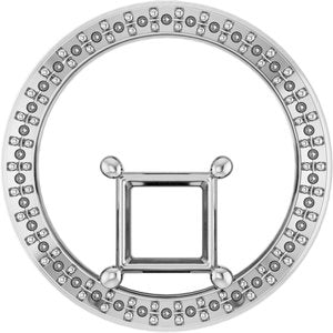 Sterling Silver 5.5x5.5 mm Square Pendant Mounting – image 2