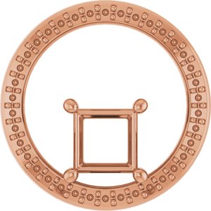 18K Rose Gold 5.5x5.5 mm Square Pendant Mounting – image 2