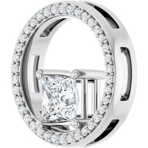10K White Gold 5.5x5.5 mm Square Pendant Mounting – image 3