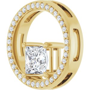 18K Yellow Gold 5.5x5.5 mm Square Pendant Mounting – image 3