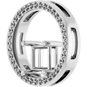 14K White Gold 5.5x5.5 mm Square Pendant Mounting – image 4