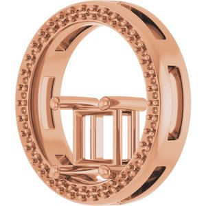 18K Rose Gold 5.5x5.5 mm Square Pendant Mounting – image 4