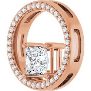 18K Rose Gold 5.5x5.5 mm Square Pendant Mounting – image 3