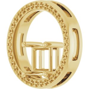 18K Yellow Gold 5.5x5.5 mm Square Pendant Mounting – image 4