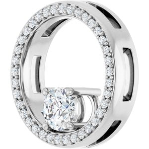 Sterling Silver 5.2 mm Round 1/4 CTW Lab-Grown Diamond Semi-Set Pendant – image 3