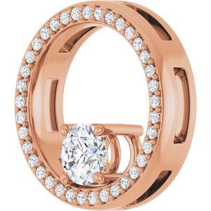 14K Rose Gold 5.2 mm Round 1/6 CTW Natural Diamond Semi-Set Pendant – image 3